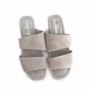 Sam Edelman Taupe Suede Double-Band Slide Sandals